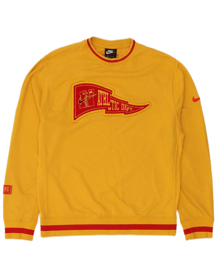 Nike Homme Athletic Dept Graphic Sweatshirt Pull Jaune Moyen Coton