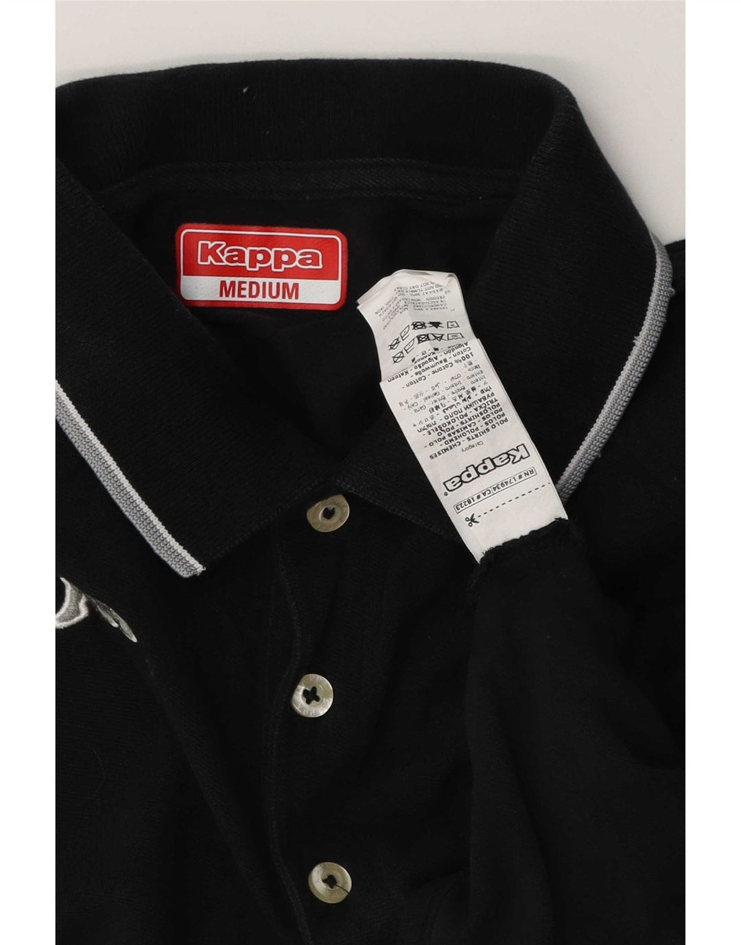 Kappa Polo Homme Noir Moyen Coton