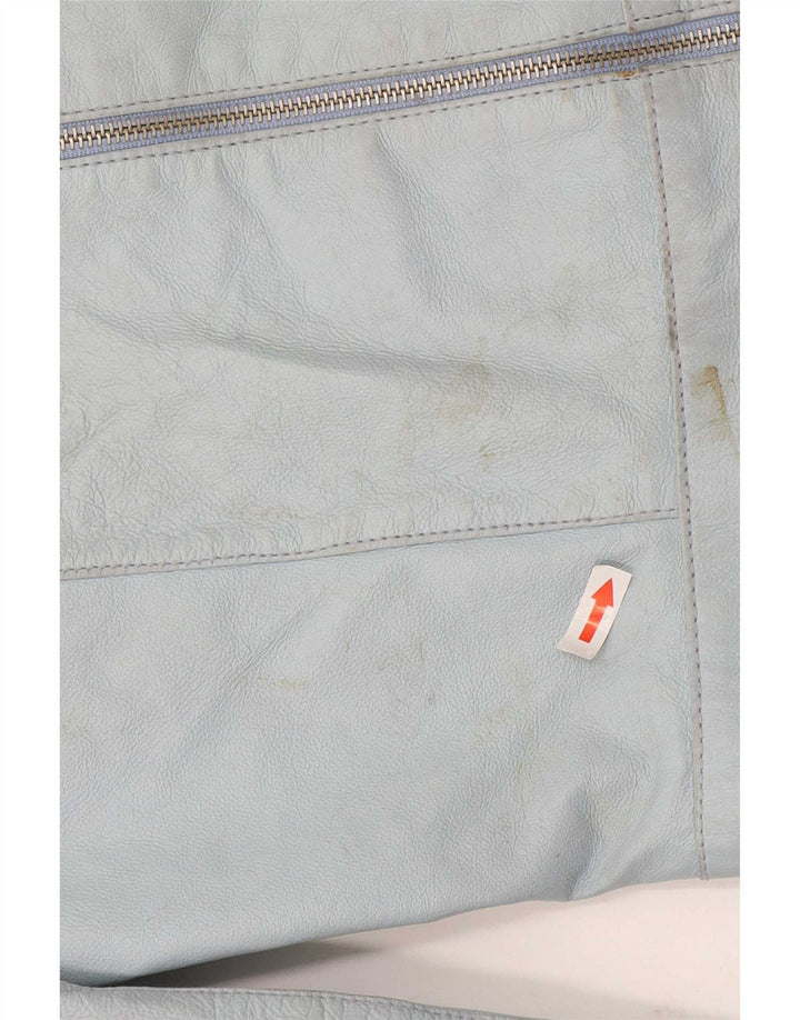 Veste en cuir femme vintage UK 14 Cuir bleu moyen