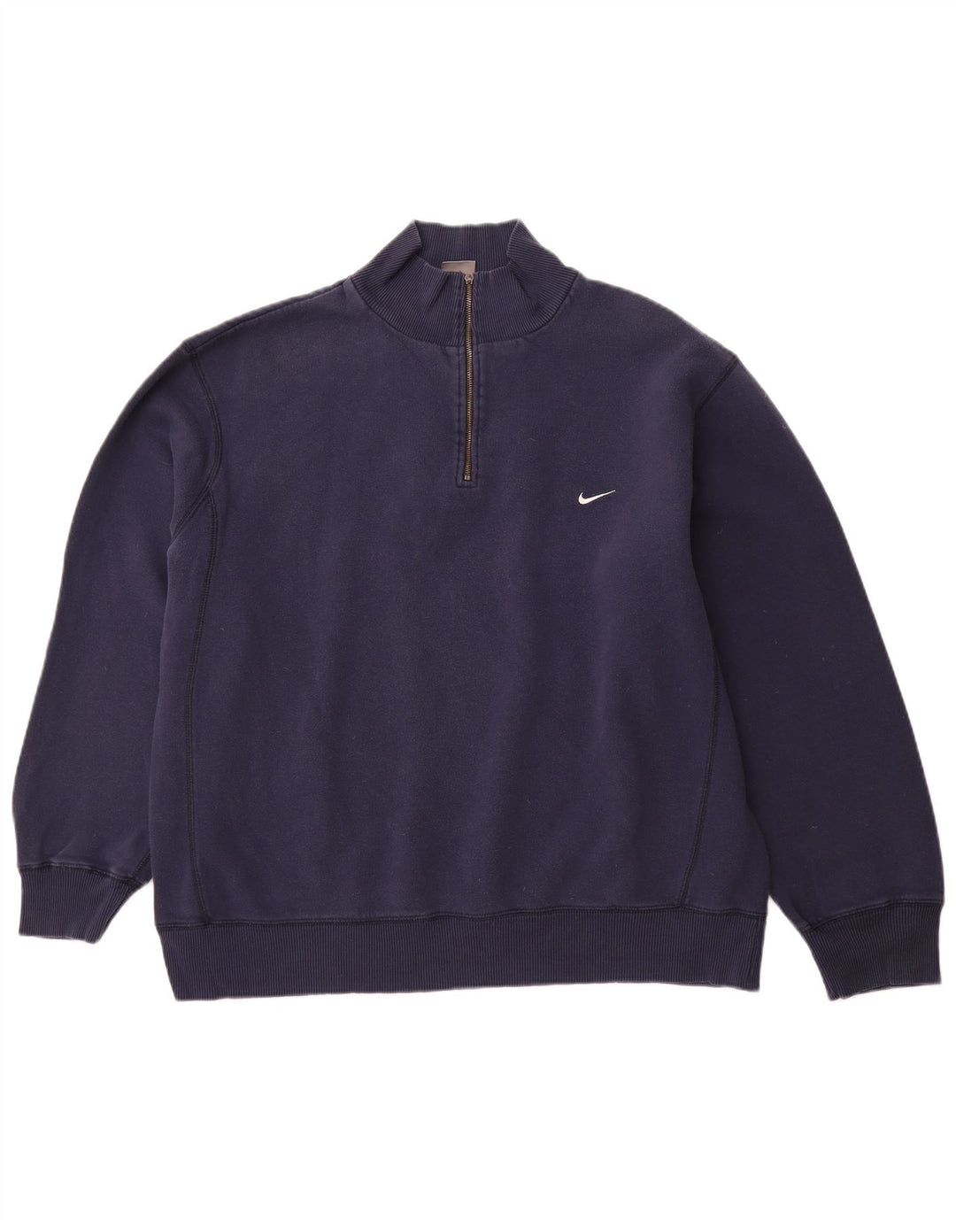NIKE Sweat-shirt à col zippé pour homme UK 45/47 XL Bleu marine Coton