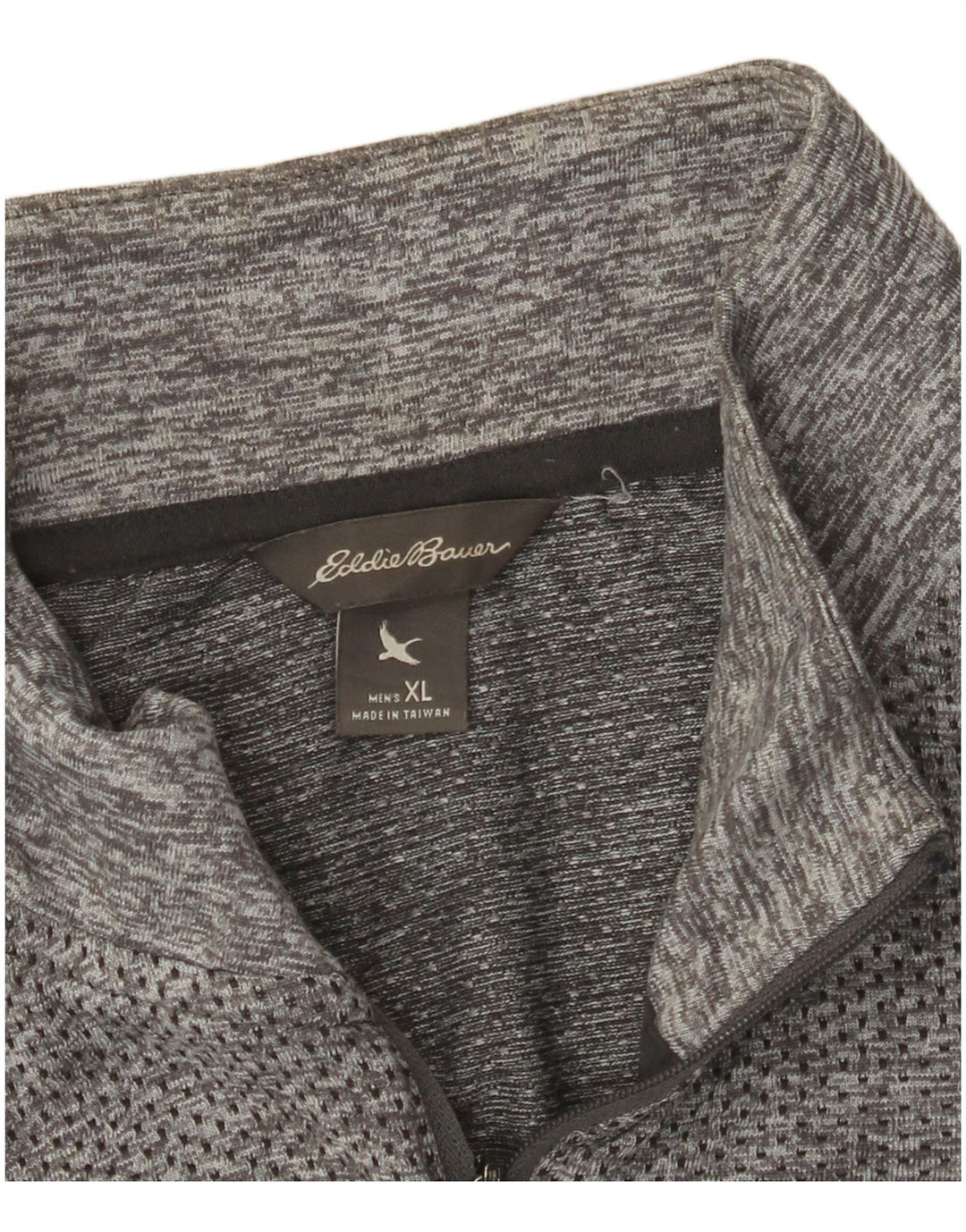 EDDIE BAUER Haut de survêtement pour homme avec col zippé XL Gris chiné