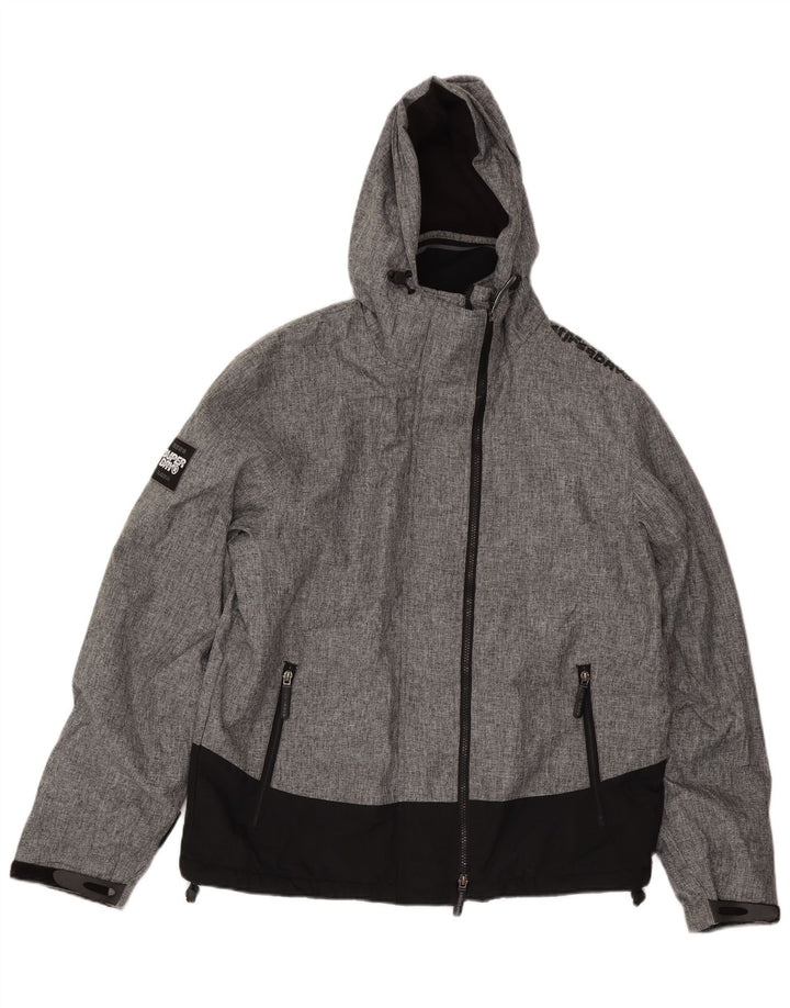 SUPERDRY Veste coupe-vent à capuche pour femme UK 20 2XL Gris Colourblock