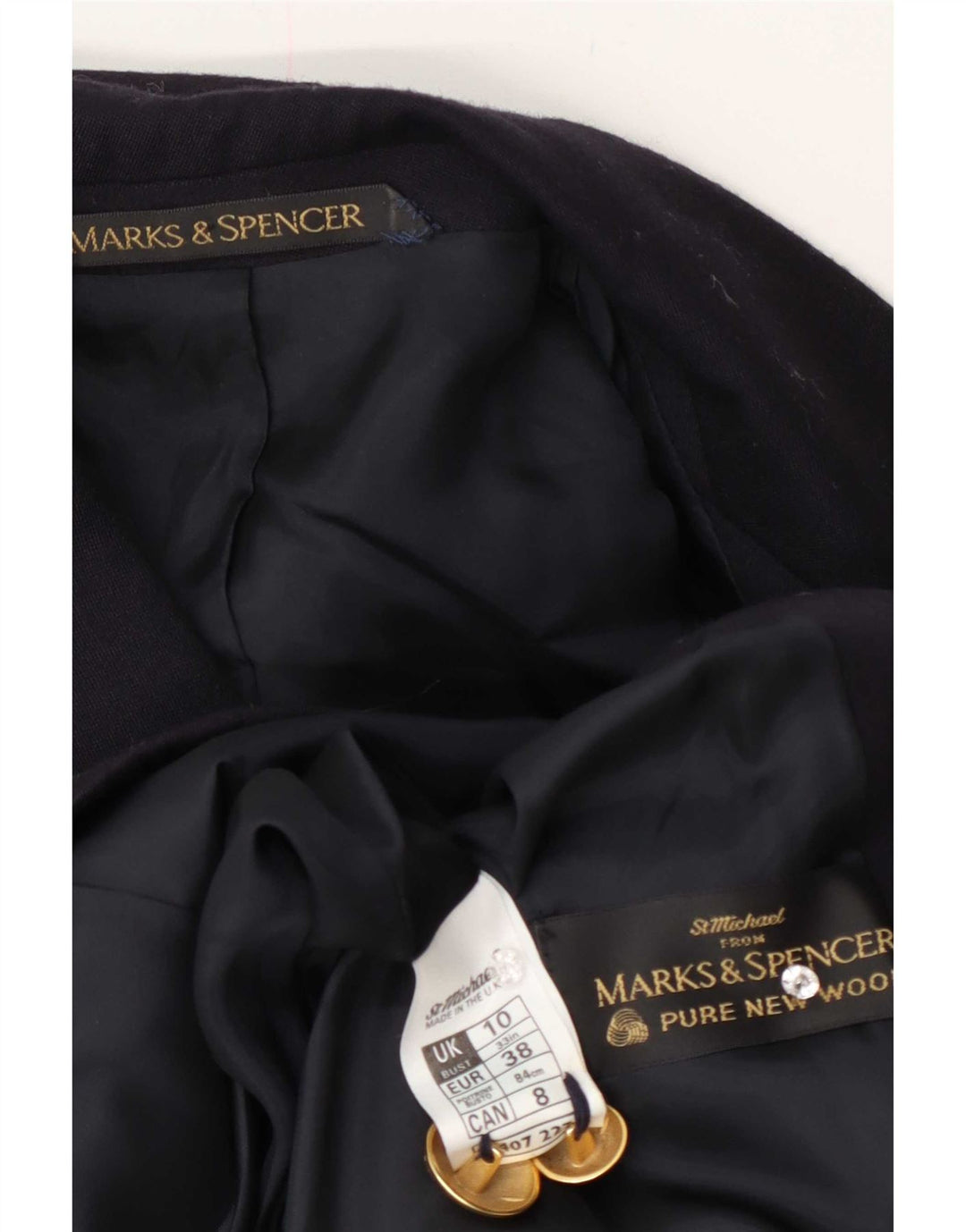 Marks & Spencer Veste blazer surdimensionnée pour femme UK 10 Small Bleu marine
