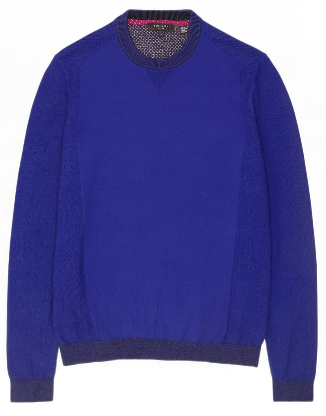 Ted Baker Pull à col rond pour homme Taille 3 Bleu marine moyen Coton