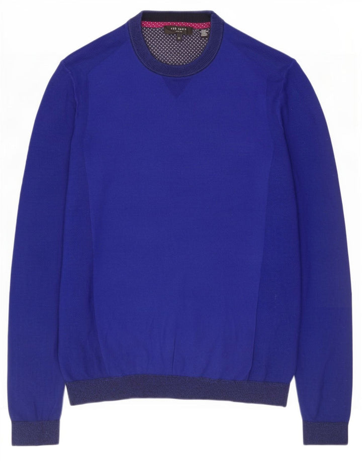 Ted Baker Pull à col rond pour homme Taille 3 Bleu marine moyen Coton