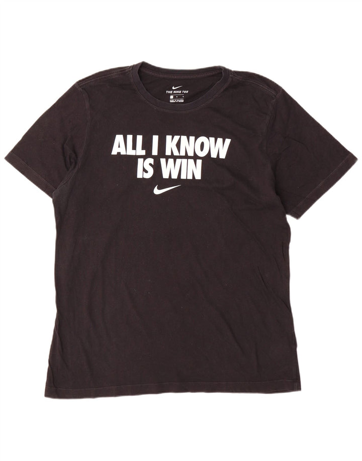 Nike T-shirt graphique pour homme en coton noir Taille L