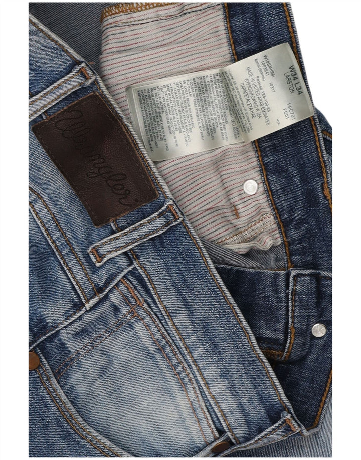 WRANGLER Jean Droit Larston Homme W34 L27 Bleu Coton