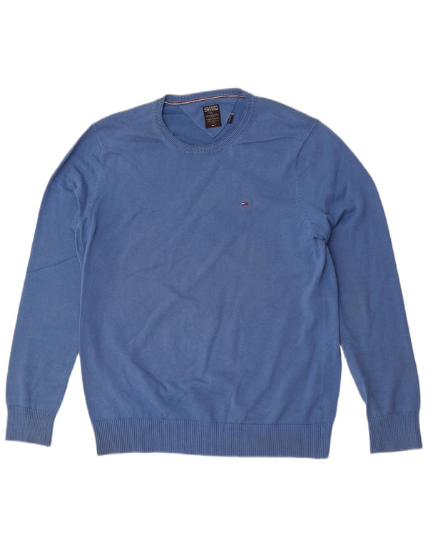 Tommy Hilfiger Pull à col rond pour homme en coton bleu 2XL