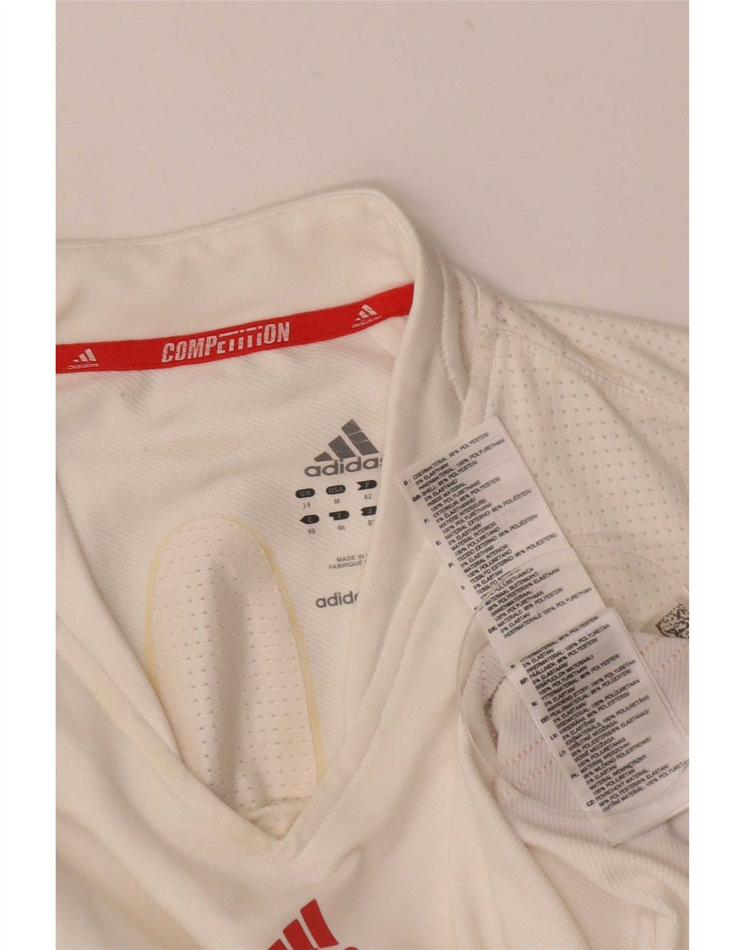 Adidas Débardeur Femme UK 14 Medium Blanc Colorblock Polyester