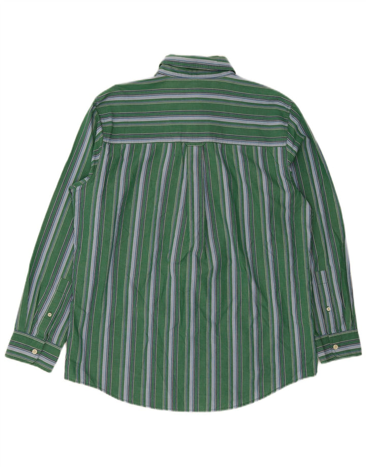 Chaps Chemise Homme Easy Care Coton Rayé Vert Moyen