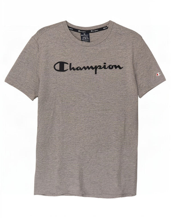 Champion T-Shirt Graphique Homme Gris Moyen Moucheté