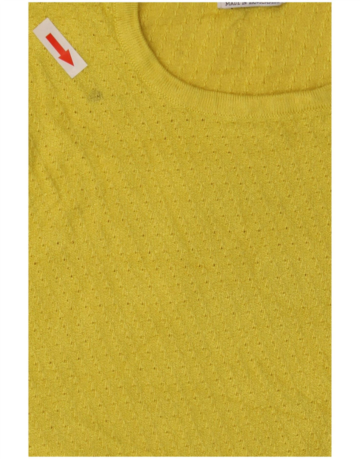 Zara Pull ras du cou pour femme UK 12 Jaune moyen
