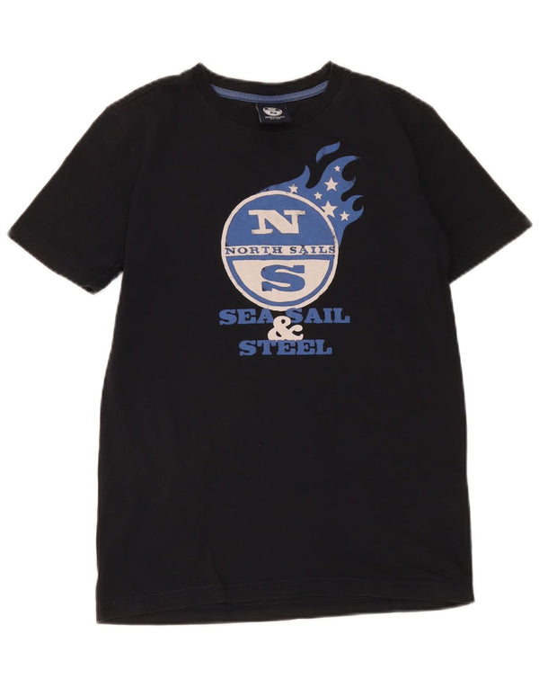 North Sails T-Shirt Graphique Garçon 11-12 ans Noir Coton