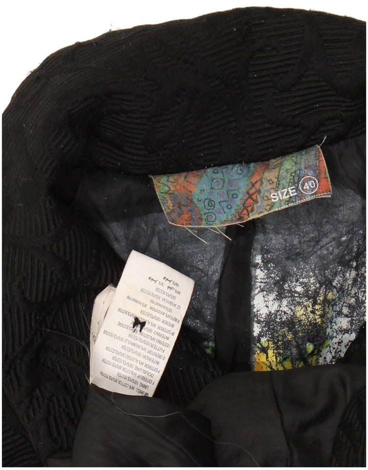DESIGUAL Manteau à motif abstrait pour femme EU 40 Coton noir moyen