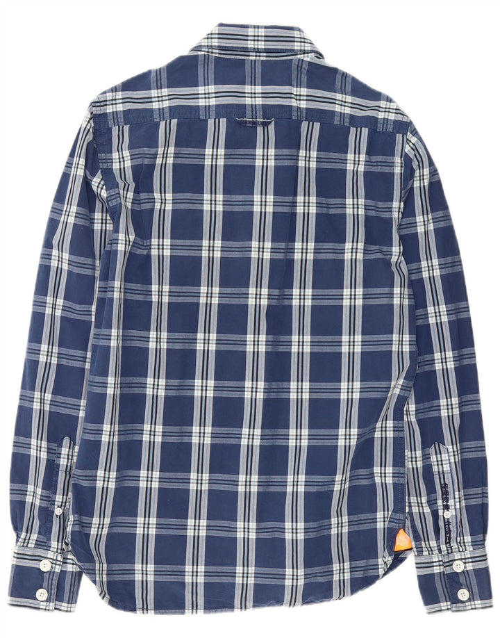 Superdry Chemise Homme Bleu Marine Moyen Carreaux Coton