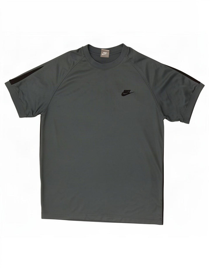 Nike T-shirt pour homme en polyester color block vert moyen