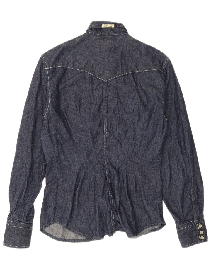 REPLAY Chemise en Jean Femme UK 12 Bleu Marine Moyen