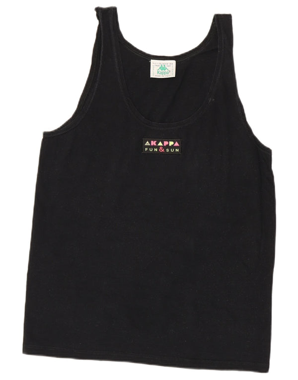 Kappa Débardeur Femme UK 14 Large Noir Coton