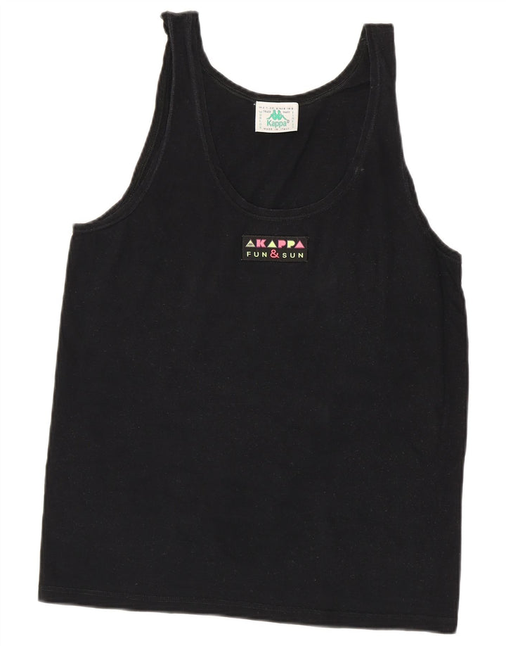 Kappa Débardeur Femme UK 14 Large Noir Coton