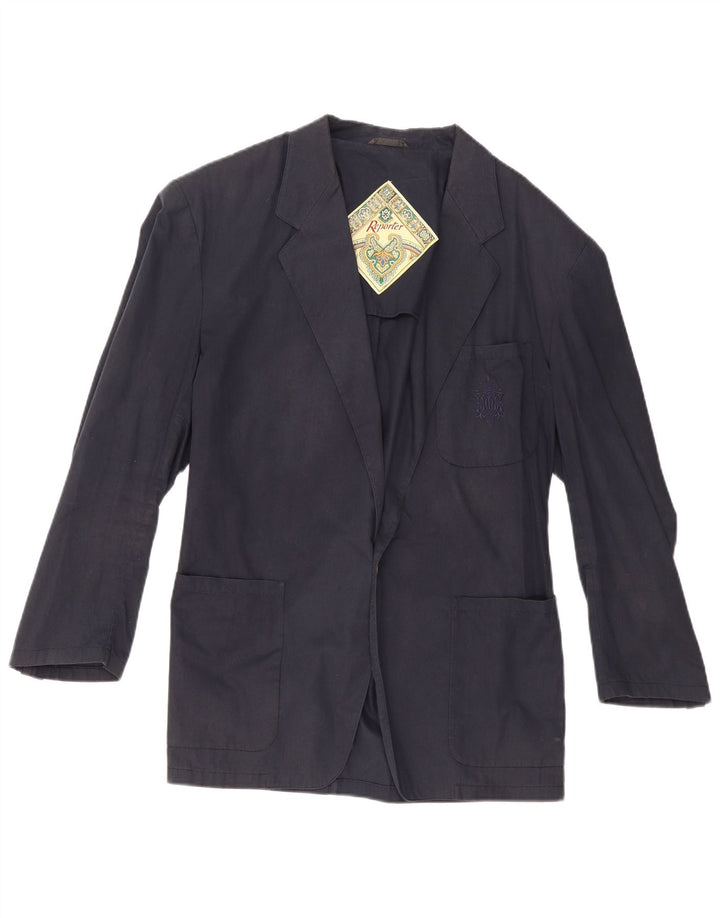 Reporter Veste Blazer 1 Bouton Homme IT 52 XL Bleu Marine Coton