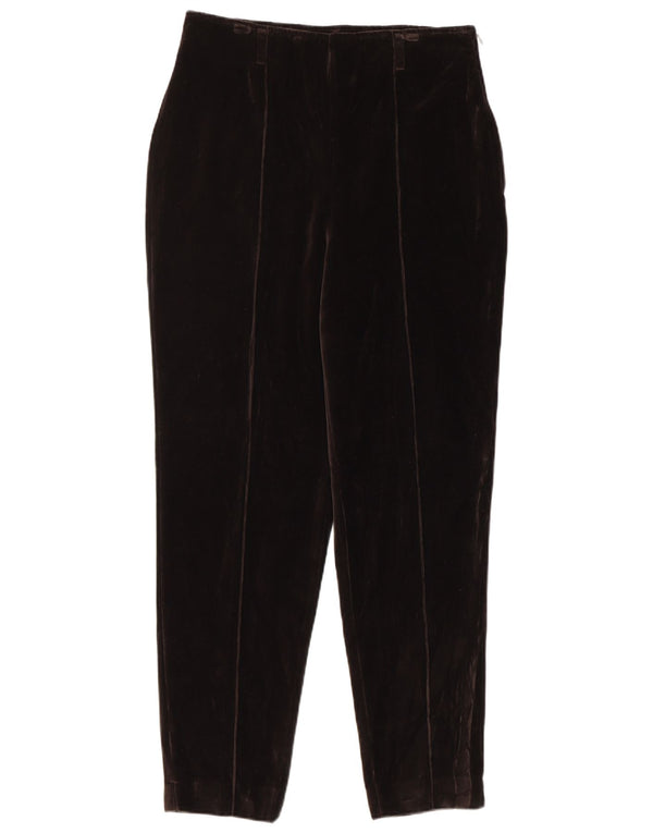 BENETTON Pantalon décontracté fuselé en velours pour femme IT 46 Large W30 L29 Marron