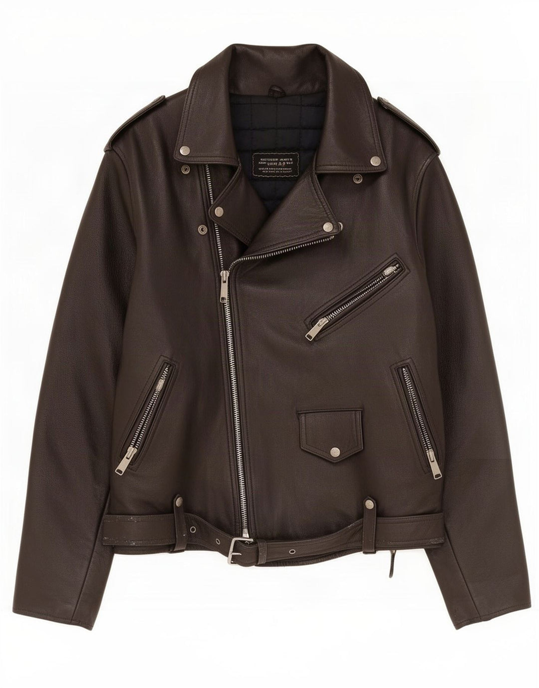 Bomb Boogie Veste de motard en cuir pour homme UK 40 Large Noir