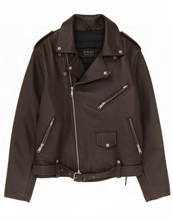 Bomb Boogie Veste de motard en cuir pour homme UK 40 Large Noir