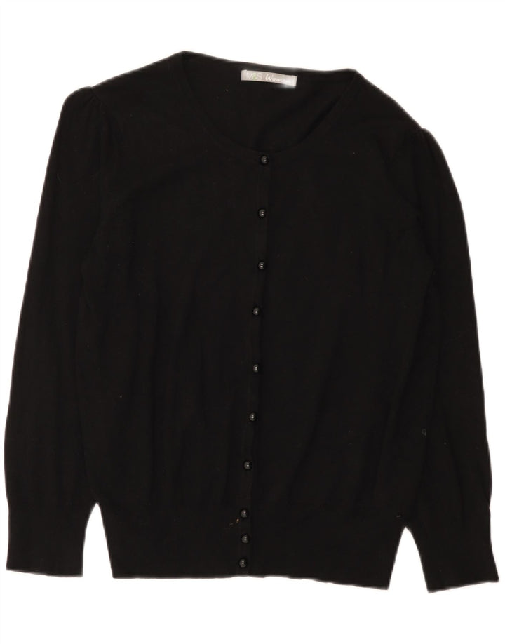 Marks & Spencer Pull Cardigan Femme UK 16 Large Viscose Noir