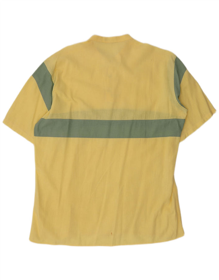 Peter Doney Chemise pull pour homme Taille 40 15 3/4 Jaune moyen Colourblock