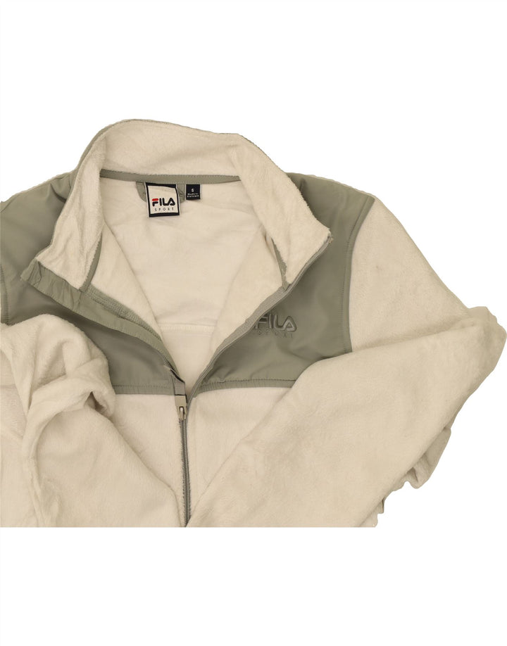 FILA Mens Fleece Jacket UK 36 Small White Colourblock Polyester Vintage Fila and Second-Hand Fila from Messina Hembry 