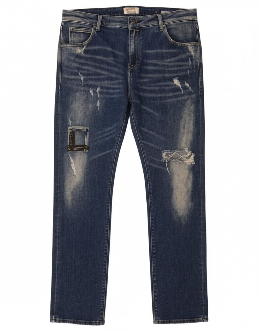 Replay Femme Katewin Jean Slim Effet Déchiré W32 L32 Bleu Coton