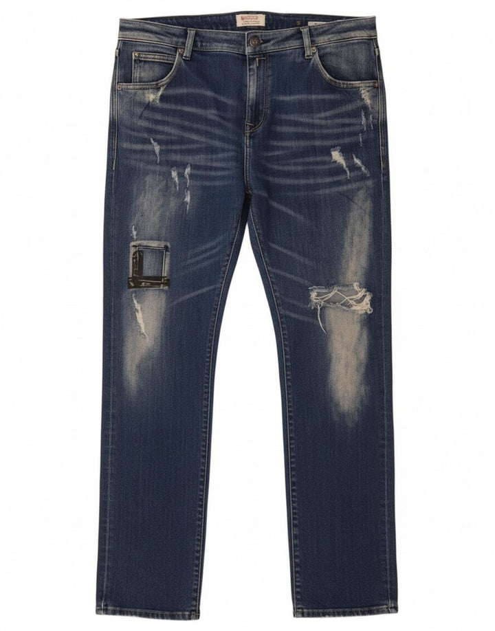 Replay Femme Katewin Jean Slim Effet Déchiré W32 L32 Bleu Coton
