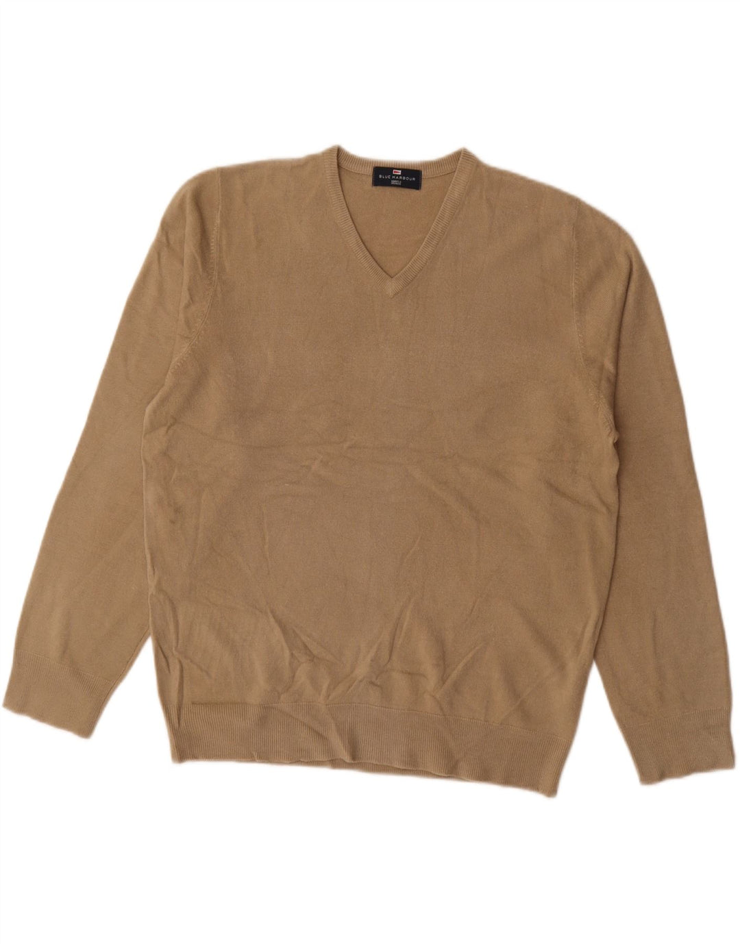 MARKS & SPENCER Pull col V pour homme UK 41/43 Large Beige