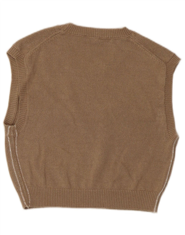 Zara Womens Crop Vest Débardeur UK 12 Marron Moyen