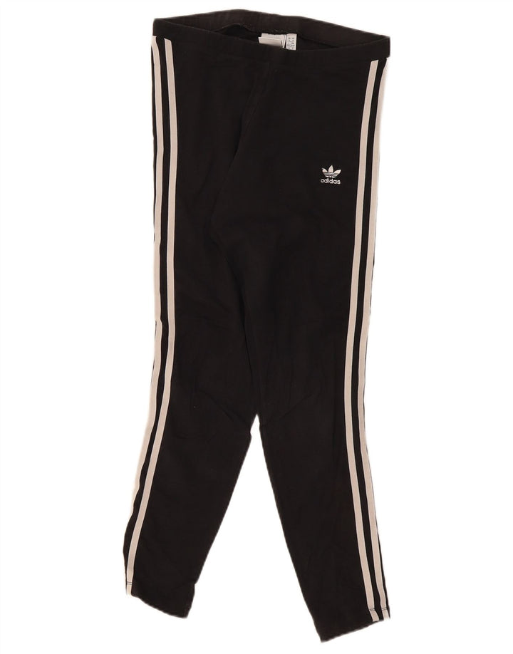 Adidas Leggings Femme UK 14 Coton Noir Moyen
