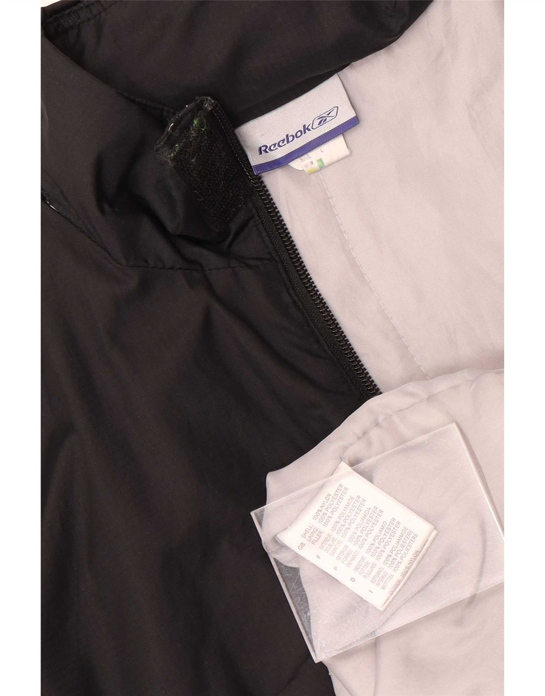 Reebok Veste de pluie à capuche pour garçon 13-14 ans Large Noir Nylon