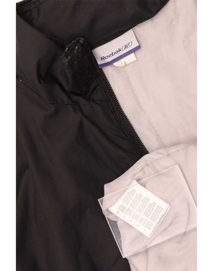 Reebok Veste de pluie à capuche pour garçon 13-14 ans Large Noir Nylon