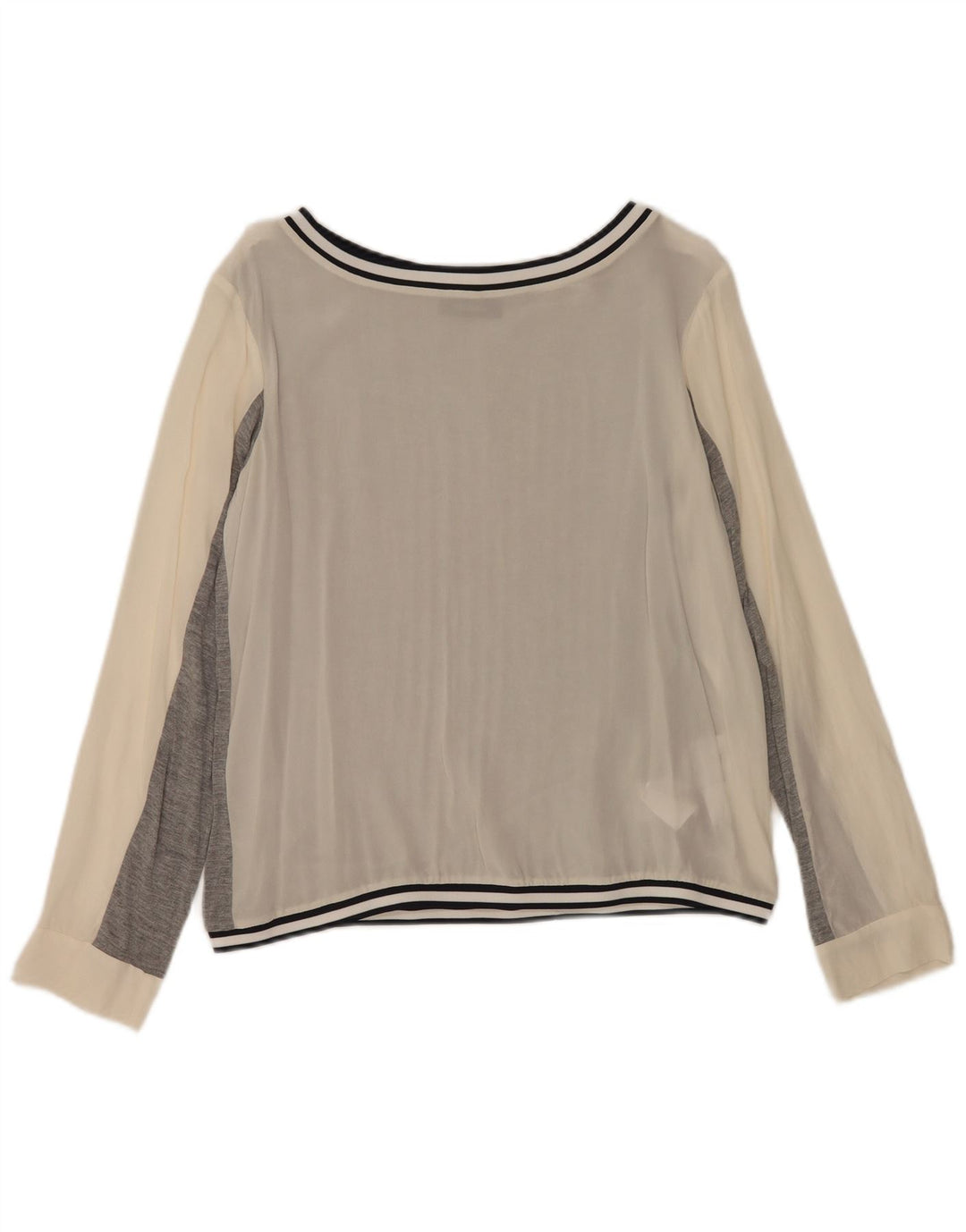 Max & Co. Haut chemisier à manches longues pour femme UK 10 Small Gris Colorblock
