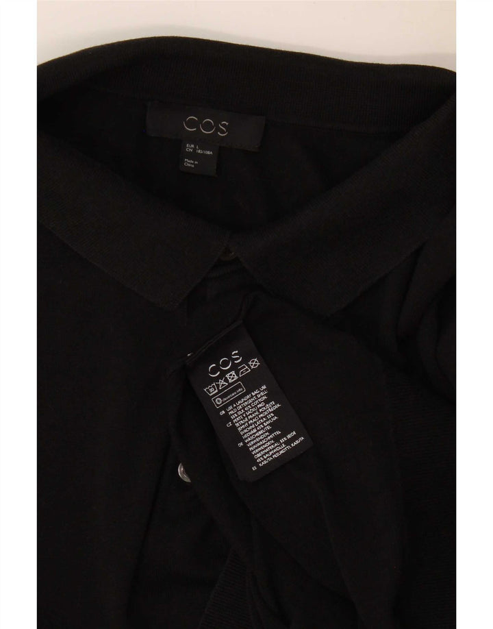 Cos Pull à col polo pour homme en soie noire