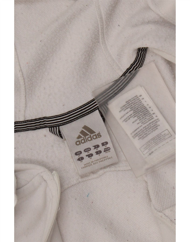 Adidas Pull à capuche zippé graphique pour homme en coton blanc moyen