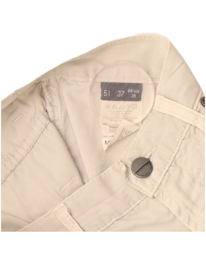 TRUSSARDI Pantalon décontracté droit W35 L30 Blanc Coton Homme