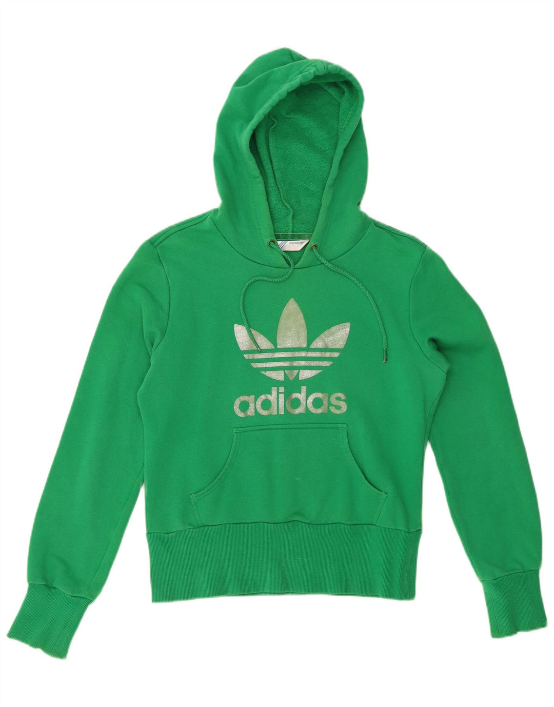 ADIDAS Pull à capuche Crop Graphic pour femme EU 38 en coton vert moyen