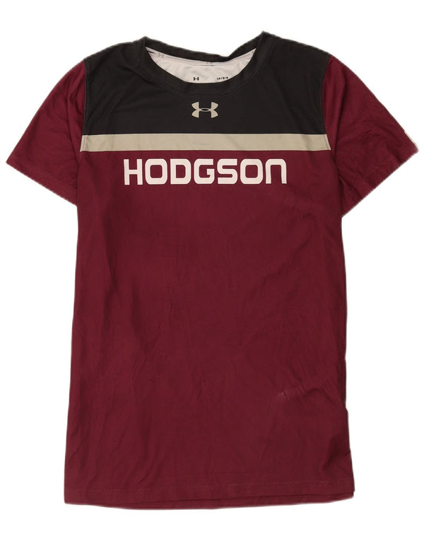 Under Armour T-shirt graphique pour hommes, grand, en polyester color block, bordeaux