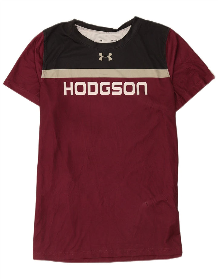 Under Armour T-shirt graphique pour hommes, grand, en polyester color block, bordeaux