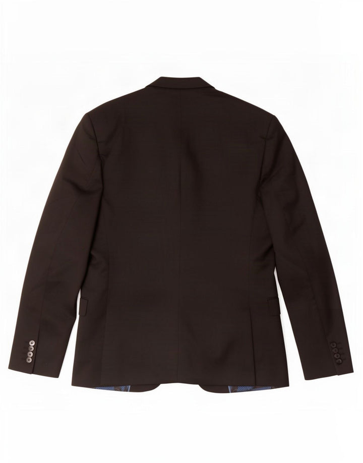 Zara Veste Blazer 2 Boutons Homme EU 50 Polyester Noir Moyen