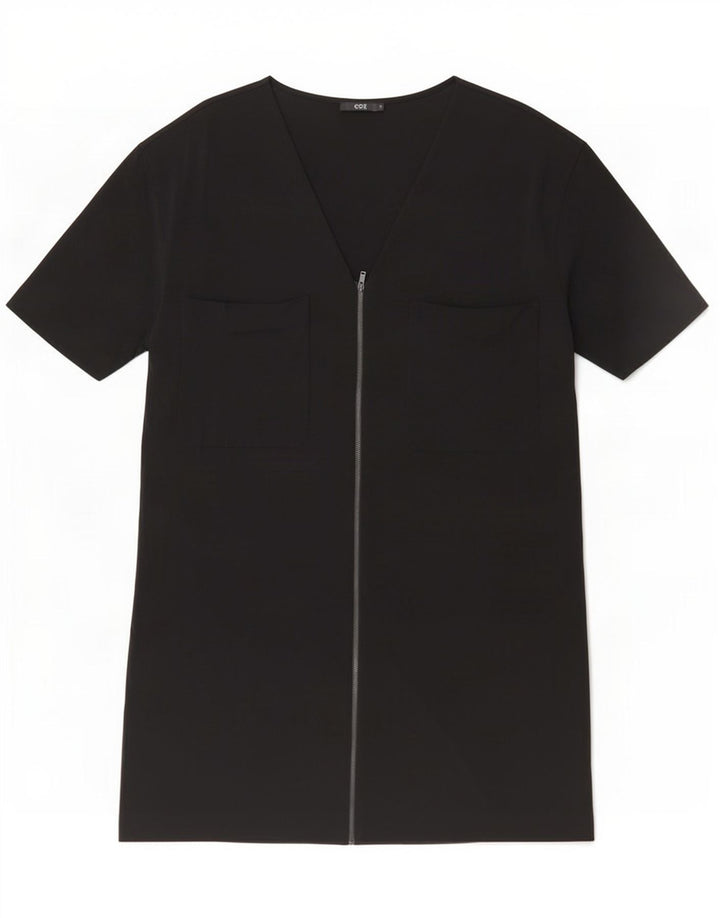 Cos Robe droite surdimensionnée pour femme UK 16 Grande Viscose Noire