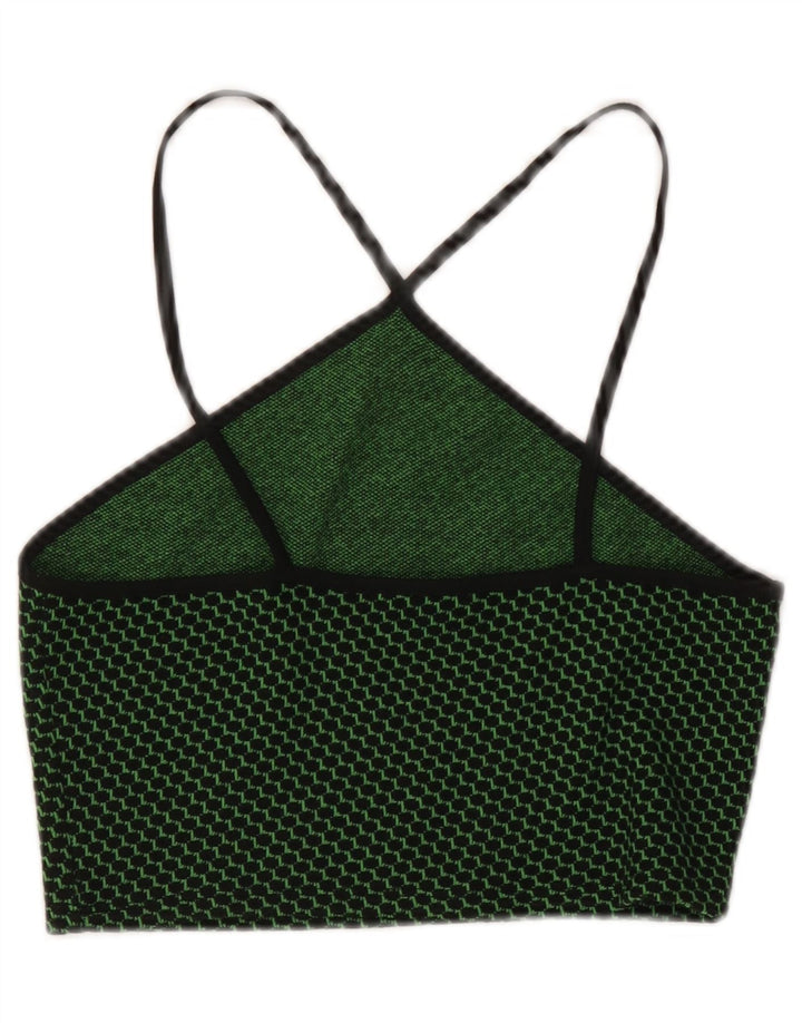 Zara Haut court dos nu pour femme UK 12 Vert moyen à pois