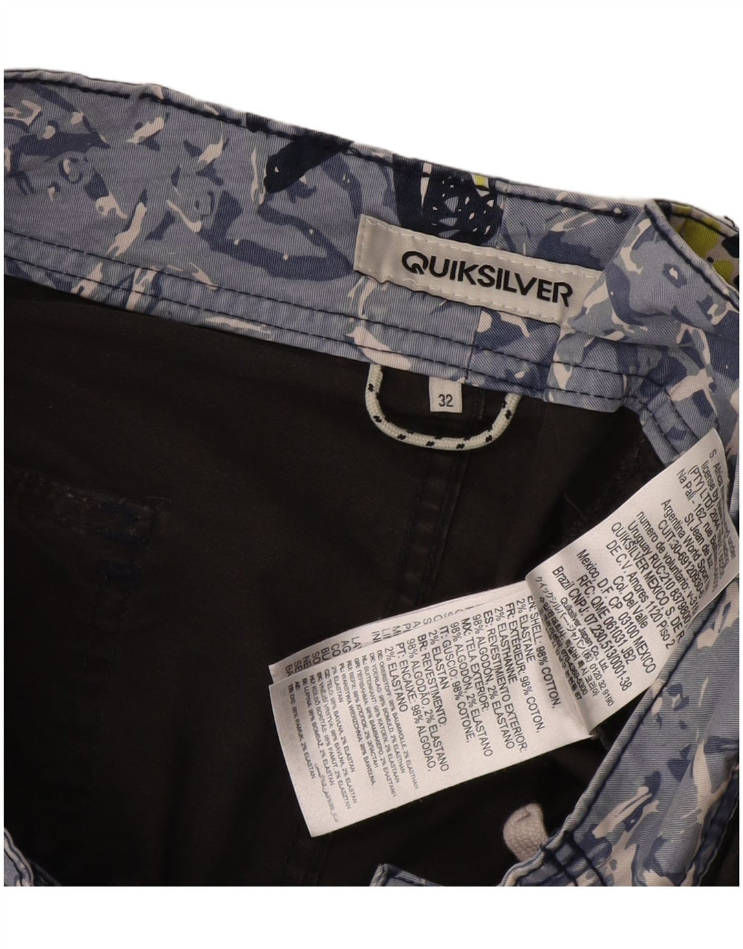 Quiksilver Short de Bain Graphique Homme Gris Moyen Coton