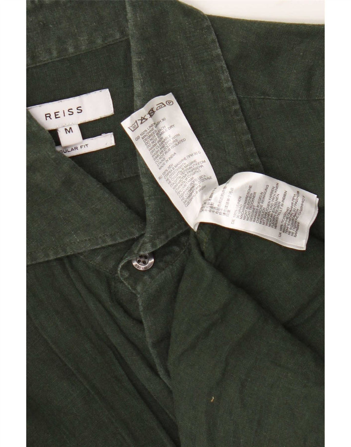 Reiss Chemise Regular Fit Homme Vert Moyen Lin