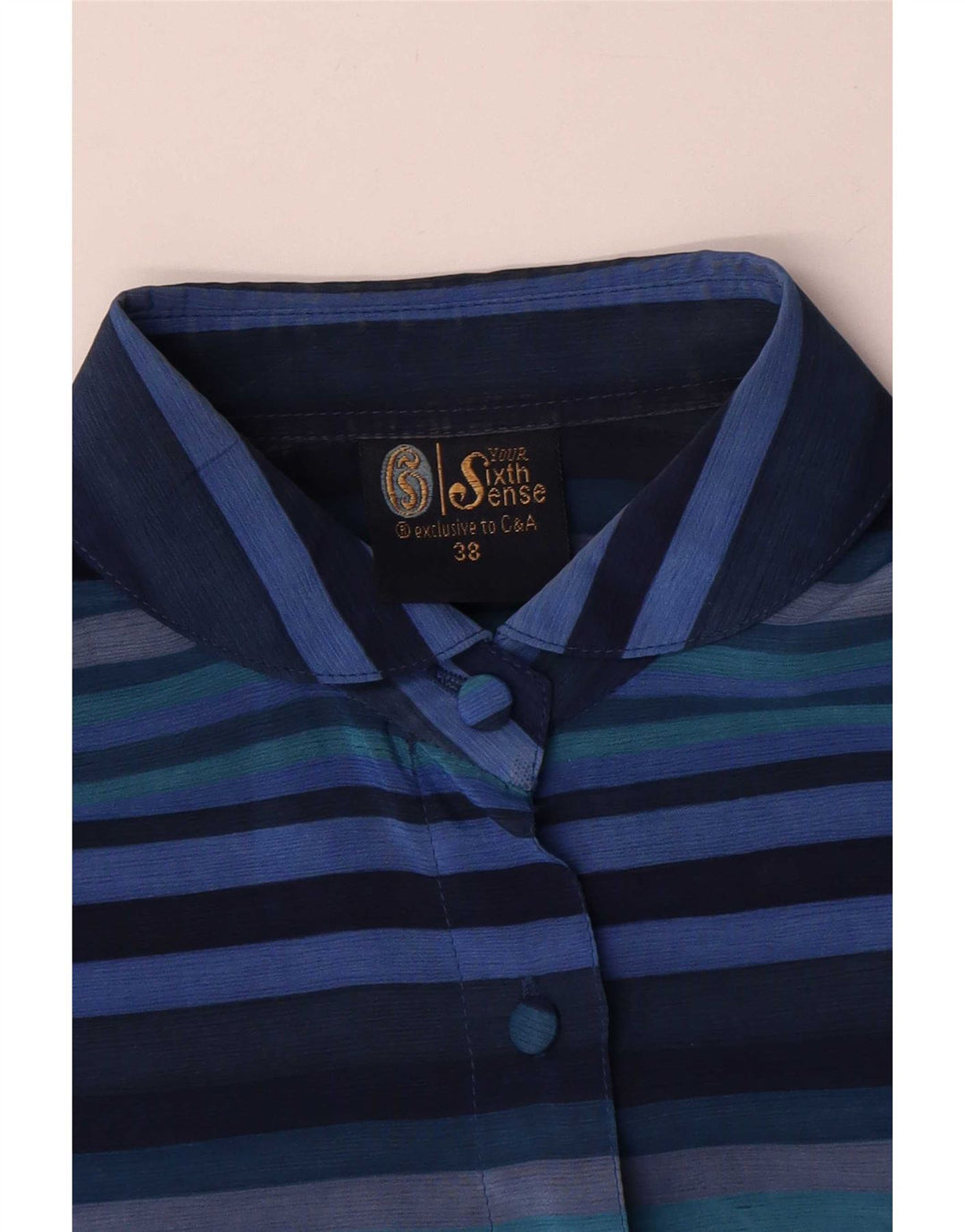 Your Sixth Sense Chemisier Femme EU 38 Bleu Moyen Rayé Polyester